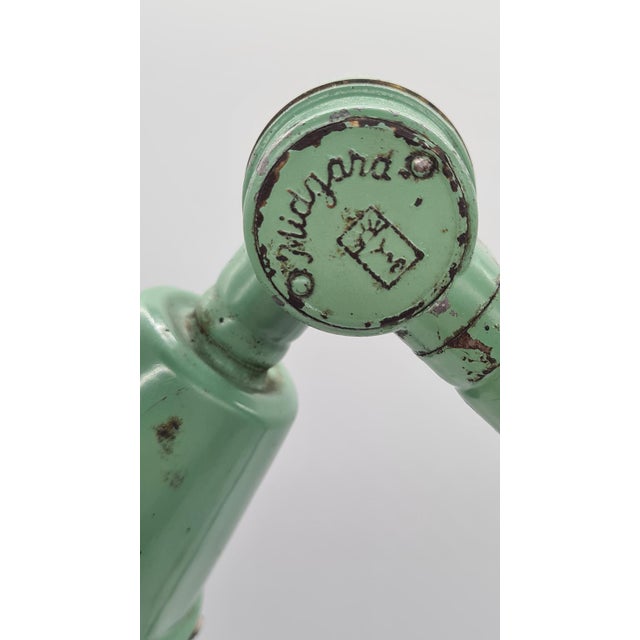 Industrial Articulated Lamp in Green Metal by C. Fischer for Midgard, 1950s For Sale - Image 3 of 11