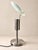 Silver Adjustable Frosted Glass Disc Table Lamp, France, 1990s For Sale - Image 8 of 8
