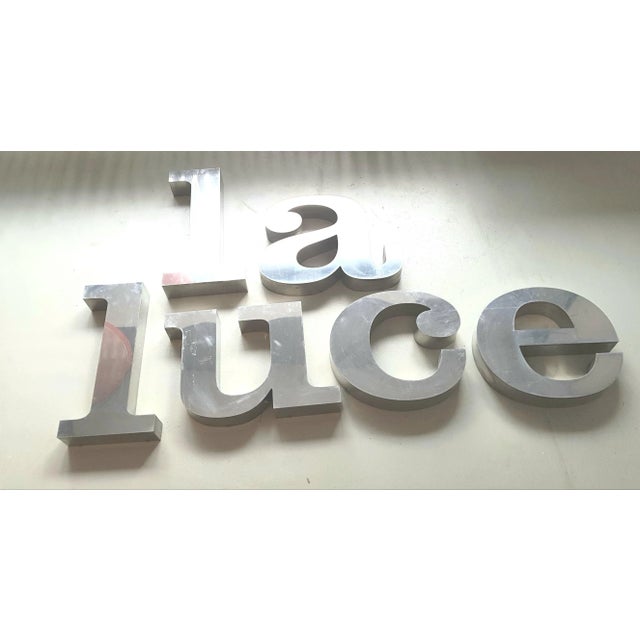 1960s LA LUCE 3-D Aluminium Letters, Set of 6 For Sale - Image 5 of 8