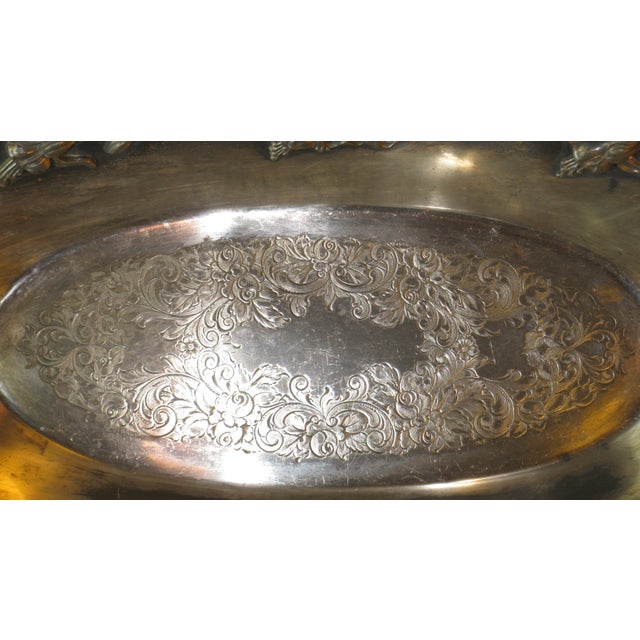 Dish Bowl Silverplate Derby Sliver Co. Art Nouveau Flowers Engraved For Sale - Image 15 of 16