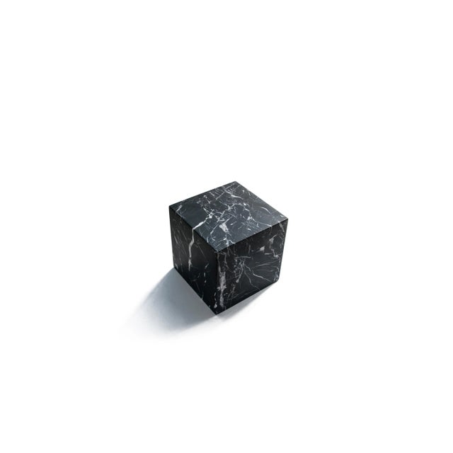 Big decorative paperweight cube full in black Marquina marble. Each piece is in a way unique (every marble block is...