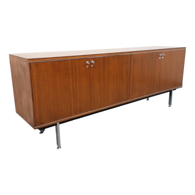 Vintage Sideboard in Rosewood and Chrome-Plated Metal by Alain Richard, 1960s For Sale