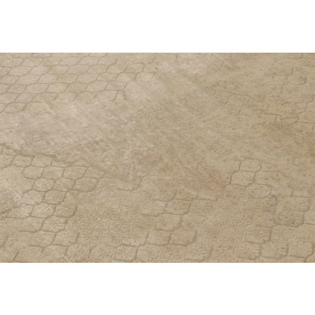 2010s Rug & Kilim's Modern Classic Rug in Beige and Ecru Geometric Abstract Pattern For Sale - Image 5 of 8