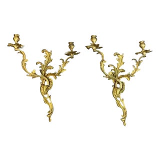 Fine Louis XVI Style Ormolu Wall Lights, Not Electrified - a Pair For Sale