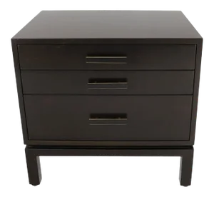 Harvey Probber 3-Drawer Nightstand Ebonized Espresso Mahogany