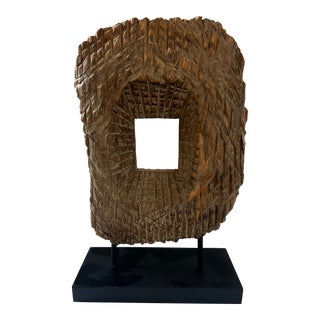 Vintage Wooden Tribal Sculpture For Sale