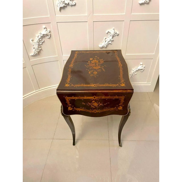 Antique French Rosewood Marquetry Inlaid Centre Table For Sale - Image 6 of 18