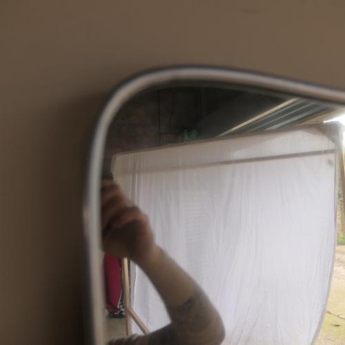 Shield Mirror in Steel For Sale - Image 5 of 18