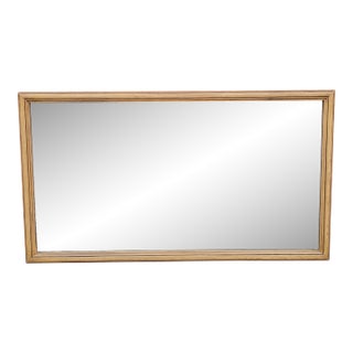 White Furniture Mid Century Modern Bisque Maple Large Wall Mirror For Sale