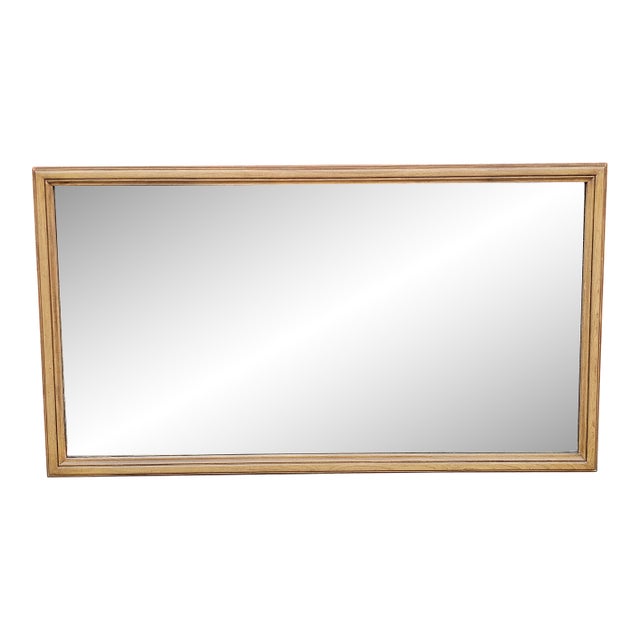 White Furniture Mid Century Modern Bisque Maple Large Wall Mirror For Sale