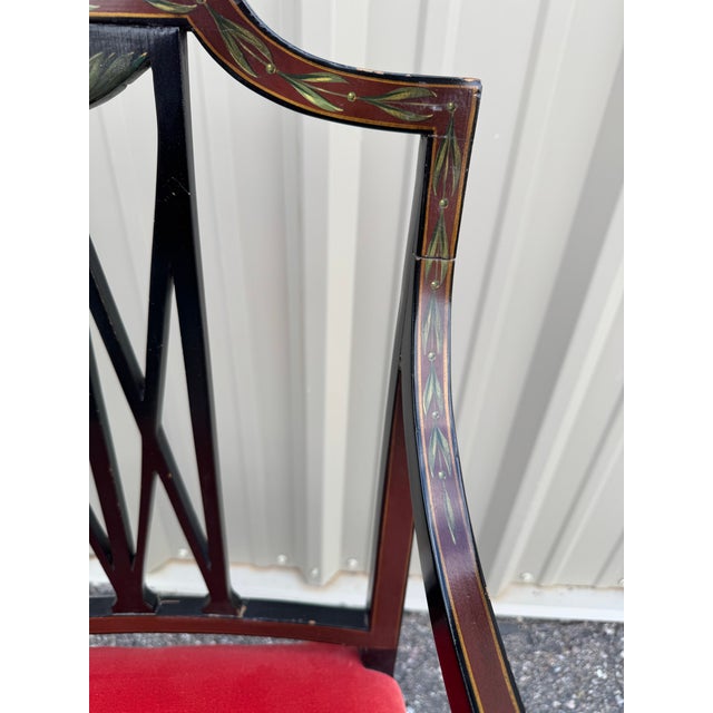 19th-Century American Sheraton-Style Painted Armchair For Sale - Image 12 of 12
