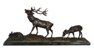 JB. Mêne, Animal Group, Late 1800s, Bronze