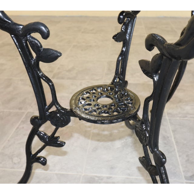 Late 20th Century Victorian Revival Iron and Aluminum Garden Bistro Set, 3 Pieces For Sale - Image 11 of 15