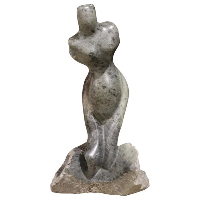 Jose Zacarias Figurative Grey Stone Sculpture of a Female 1989 For Sale In Houston - Image 6 of 6