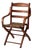 Antique Oak Campaign Folding Chair For Sale