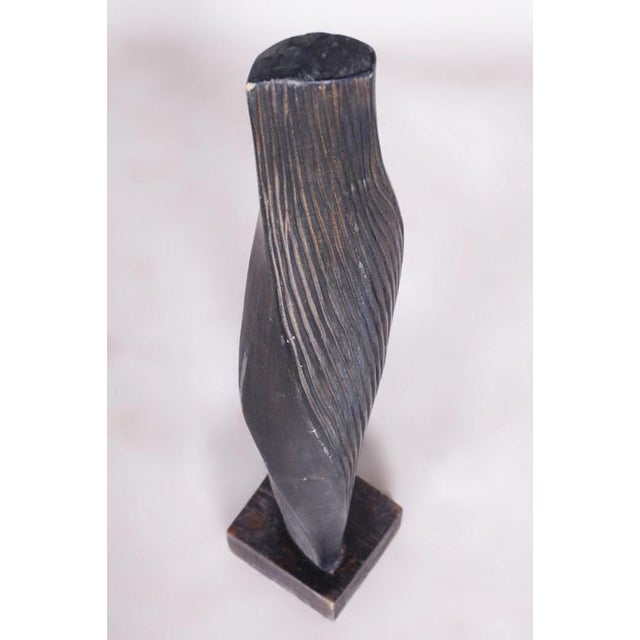 Wood Vintage Art Deco Statue in Linden Wood, 1920s For Sale - Image 7 of 8