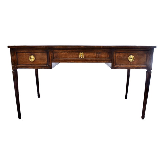 Louis XVI Style Leather Writing Desk by Cassard Et Cie, Paris, 1920s For Sale