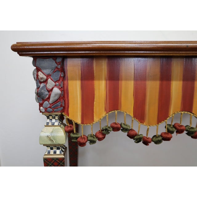 Hand Painted MacKenzie-Childs Rock Collection Courtly Check Accent Table For Sale - Image 11 of 14