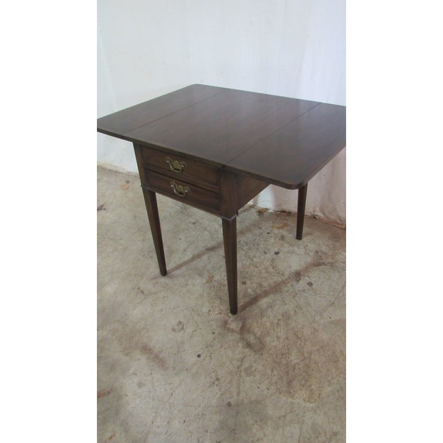 1980s 1980s Henkel Harris Mahogany Drop-Leaf Side Table For Sale - Image 5 of 9