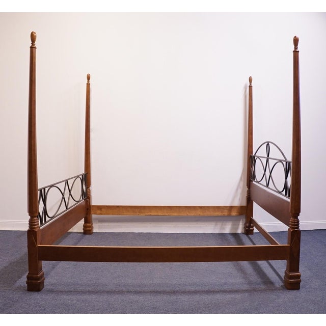 Wood Alexander Julian Home Colours Collection Cherry Early American Traditional King Size Four Poster Bed For Sale - Image 7 of 9