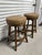 Pair of Swivel Bar Stools With Beige Leather Seats by Mikhail Darafeev, 20th Century