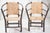 Vintage Pair of Old Hickory Barrel Chair Style Andrew Jackson crafted from rustic bent hickory saplings with a woven wood-...