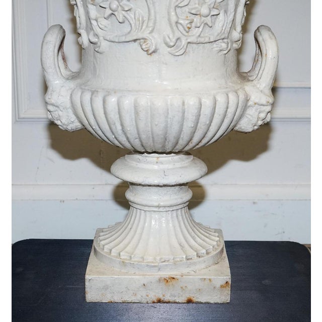 Victorian Painted Cast Iron Urn For Sale - Image 5 of 13