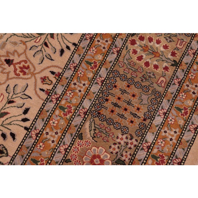 Shabby Chic 1990's Pak-Persian Tan/Green Wool Rug - 8'3'' X 10'3'' For Sale In New York - Image 6 of 9