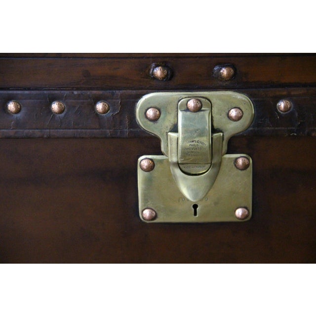 Louis Vuitton Antique Leather Trunk from Louis Vuitton, 1900s For Sale - Image 4 of 18