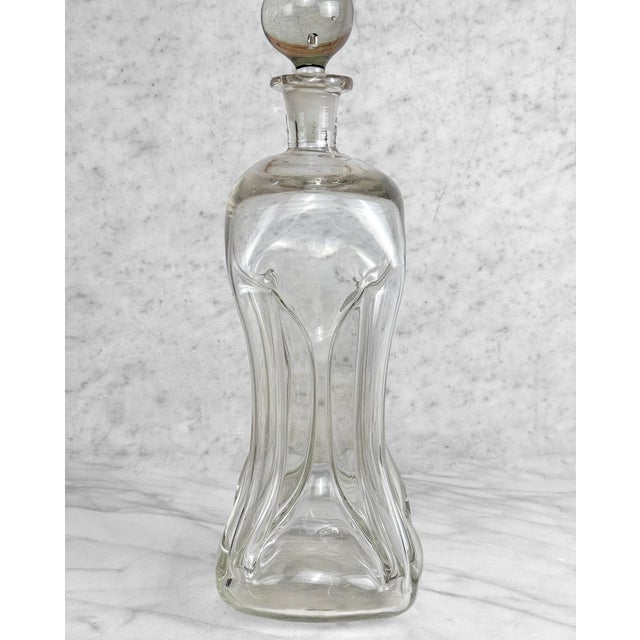 Mid-Century Modern Mid-Century Danish Ribbed Glass Liquor Wine Decanter by Jacob Bang For Sale - Image 3 of 6