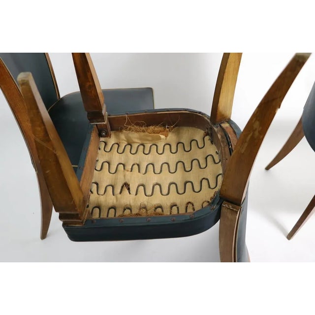 French Art Deco High Back Dining Chairs Possibly Gaston Poisson - Set of 6 For Sale - Image 10 of 12