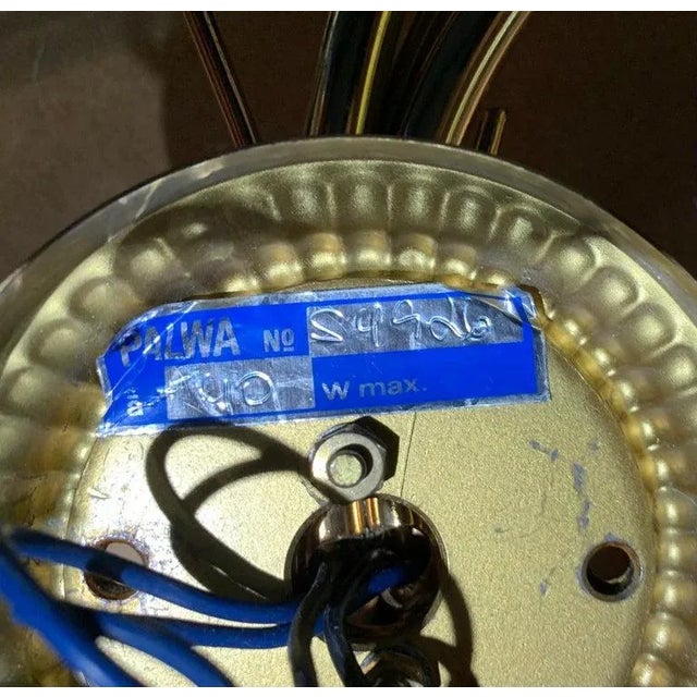 Mid 20th Century Vintage Hollywood Regency 24 Karat Gold, Crystal Palwa Sconce, Wall Light, 1960s For Sale - Image 5 of 8