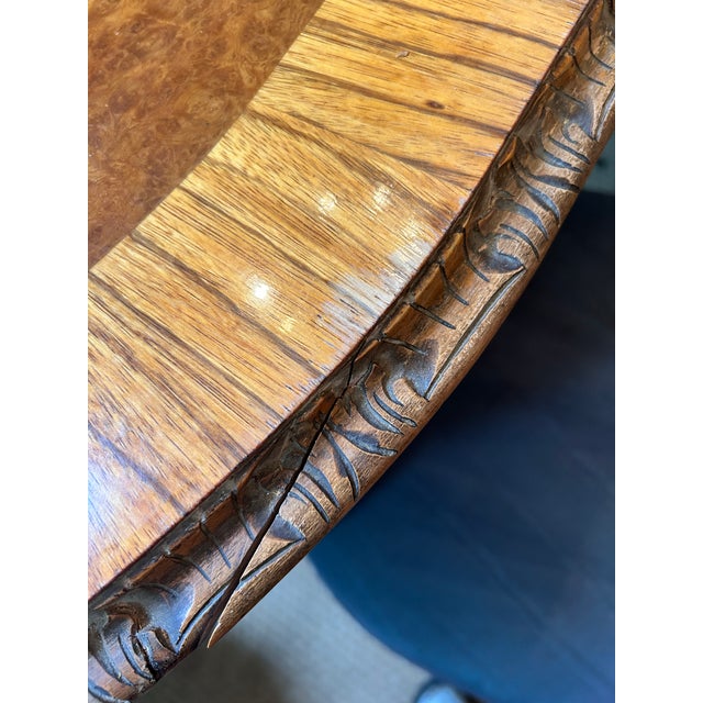 Mid 20th Century Karges Burl Walnut Georgian Style Dining Table For Sale - Image 9 of 11