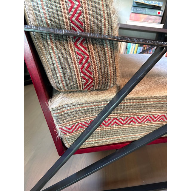 Custom Hair on Hide Accent Chairs- Pair For Sale - Image 4 of 8