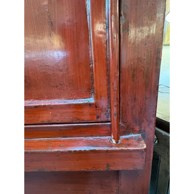 Wood ShanXi Wedding Armoire, Antique For Sale - Image 7 of 13