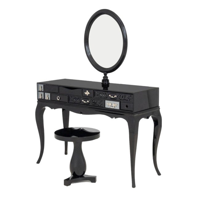 Boca Do Lobo "Melrose" Dressing Table and Stool For Sale