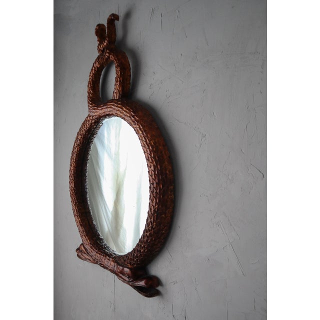 1970s Large 54" Vintage Serpent Snake Wall Mirror For Sale - Image 5 of 7