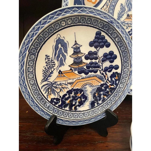 Japanese Late 20th Century Japanese Chinoiserie Serving Plates - Set of 6 For Sale - Image 3 of 9