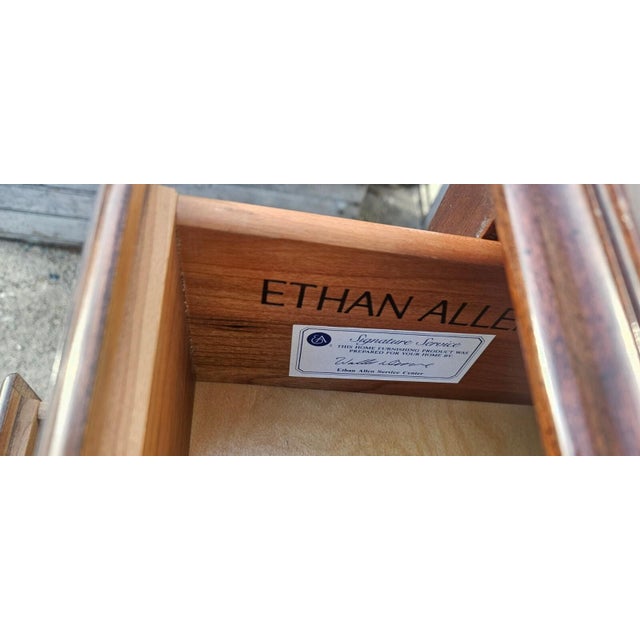 Wood 1980s Ethan Allen Georgian Court Low Boy Server Console Dresser Chest Chippendale 225 For Sale - Image 7 of 17