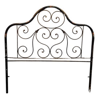 19th Century Bristol Wrought Iron Headboard with Floral Motifs, United Kingdom, 1890s For Sale