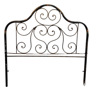 19th Century Bristol Wrought Iron Headboard with Floral Motifs, United Kingdom, 1890s