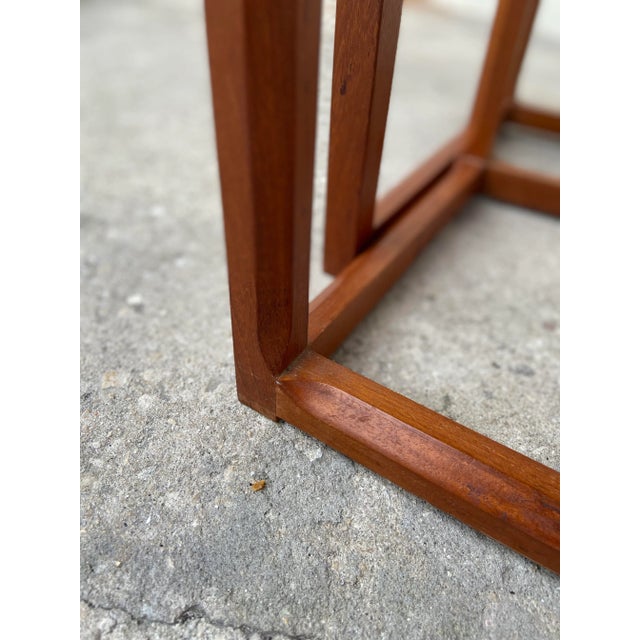 Mid Century Modern Teak Nesting Tables | Set of Two by Kai Kristiansen For Sale - Image 12 of 12