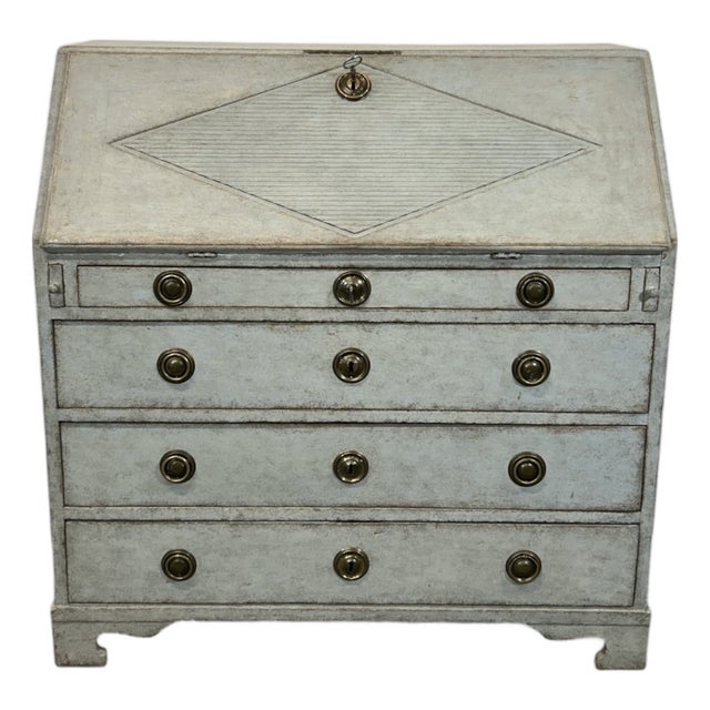 Antique Swedish Secretary with Drawers For Sale