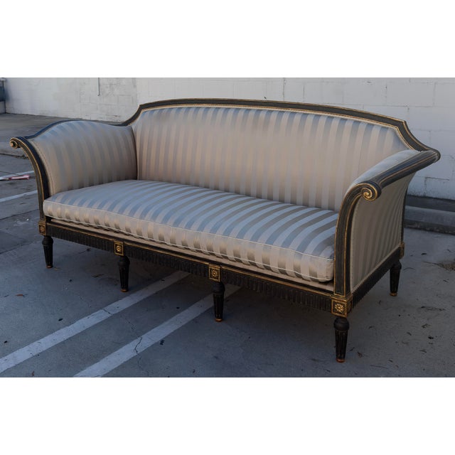 Dennis & Leen Dennis and Leen Ebonized and Giltwood Settee For Sale - Image 4 of 11