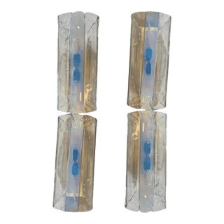 Pair of Italian Murano Glass Double Sconces by Mazzega For Sale