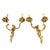 A wonderfully theatrical pair of large rococo revival wall sconces in gilt bronze, originally conceived as candle sconces...