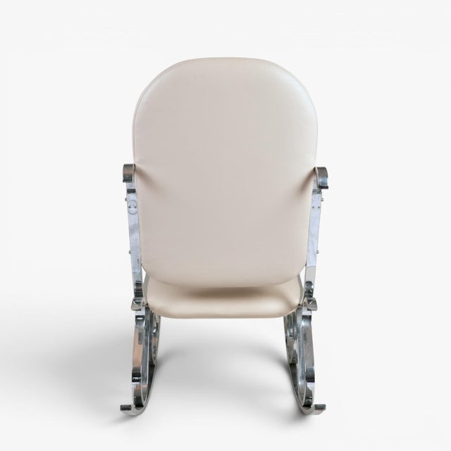 1970s 1970's Thonet Style Chrome Rocking Chair Attributed to Maison Jansen For Sale - Image 5 of 5