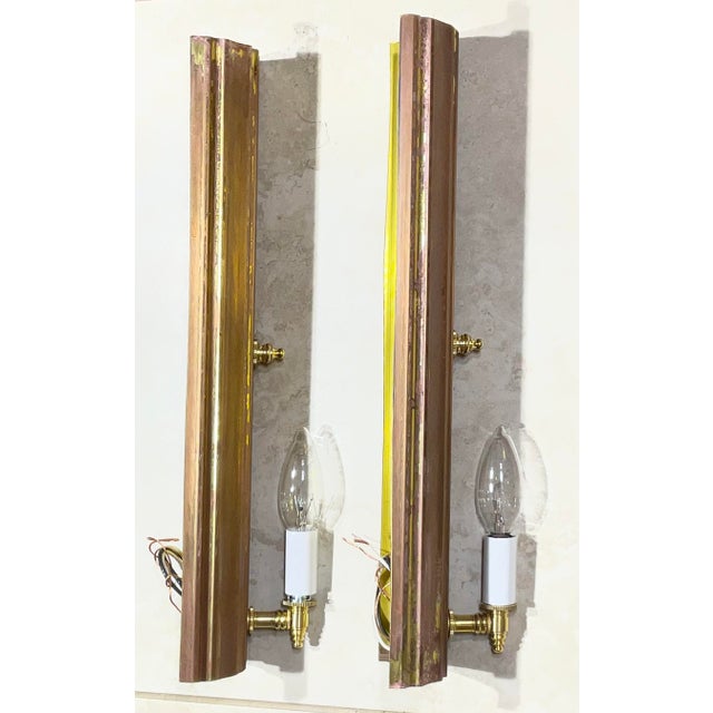One of a Kind Pair of Joseph Malekan Repurposed Solid Bronze Sconces For Sale - Image 15 of 16