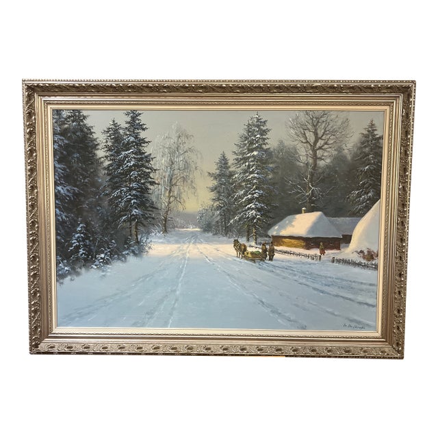 20th Century Oil on Canvas European School by Polish Artist Signed Framed Depicting Wooded Countryside For Sale