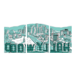 Hollywood Sign Triptych, Limited Edition Print on Entrada Rag by Marz Jr. For Sale